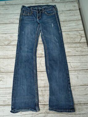 Cowgirl Tuff Hot Stuff Embellished Low Rise Jeans Size 28